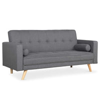 Canapé convertible scandinave en tissu gris foncé