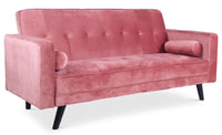 Canapé-lit scandinave convertible en velours rose