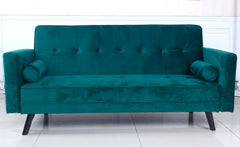 Canapé convertible scandinave Slow Velours Vert