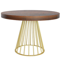 Table ronde extensible bois noisette avec pied en métal
