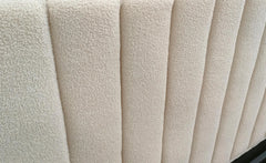 Lit Coffre Songe + Sommier Tissu bouclette Beige 180cm