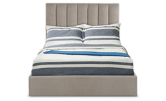 Lit coffre avec sommier relevable 140x190 cm coloris taupe