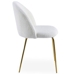 Lot de chaises Argule en tissu bouclette crème