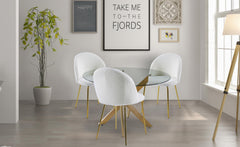 Lot de chaises Argule en tissu bouclette crème