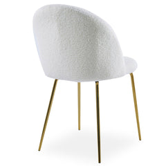 Lot de chaises Argule en tissu bouclette crème