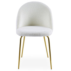 Lot de chaises Argule en tissu bouclette crème