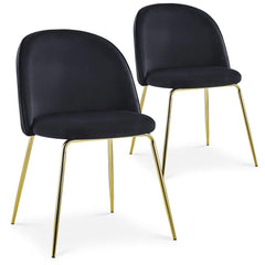 Lot de 2 tabourets Argule velours noir