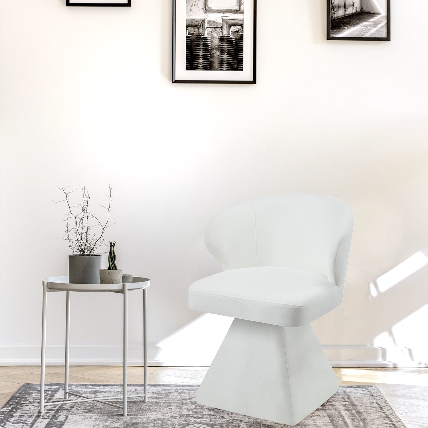 Chaise design grand confort Statik Tissu Crème