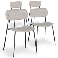 Lot de 4 chaises Brawks tissu beige modernes