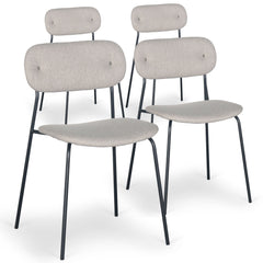 Lot de 4 chaises Brawks tissu beige modernes