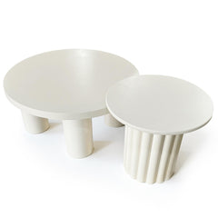Ensemble de tables basses Claudette rondes avec piètement colonne