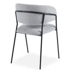 Lot de 4 chaises métal Azia en tissu bouclette gris noir