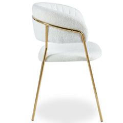 Lot de huit chaises Azia bouclette crème