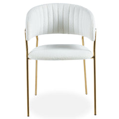 Lot de huit chaises Azia bouclette crème