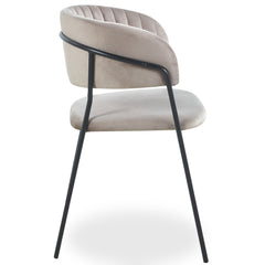 Lot de 8 chaises en métal doré et velours taupe Azia