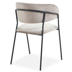 Lot de 8 chaises en métal doré et velours taupe Azia