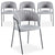 Lot de 4 chaises métal Azia en tissu bouclette gris noir