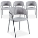 Lot de 4 chaises métal Azia en tissu bouclette gris noir