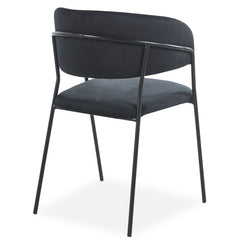 Lot de 8 chaises en métal noir Azia avec velours noir