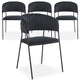 Lot de 4 chaises en velours noir Azia avec structure en métal noir
