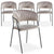 Lot de 4 chaises en velours taupe Azia avec structure en métal noir