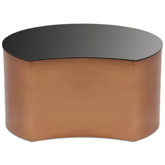 Table basse Selemine en Verre et Métal Cuivré