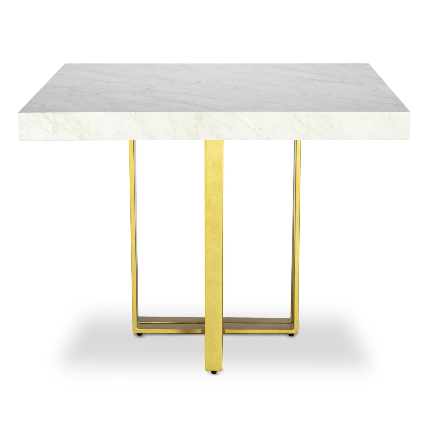 Table extensible Teresa Gold Effet marbre pieds Or