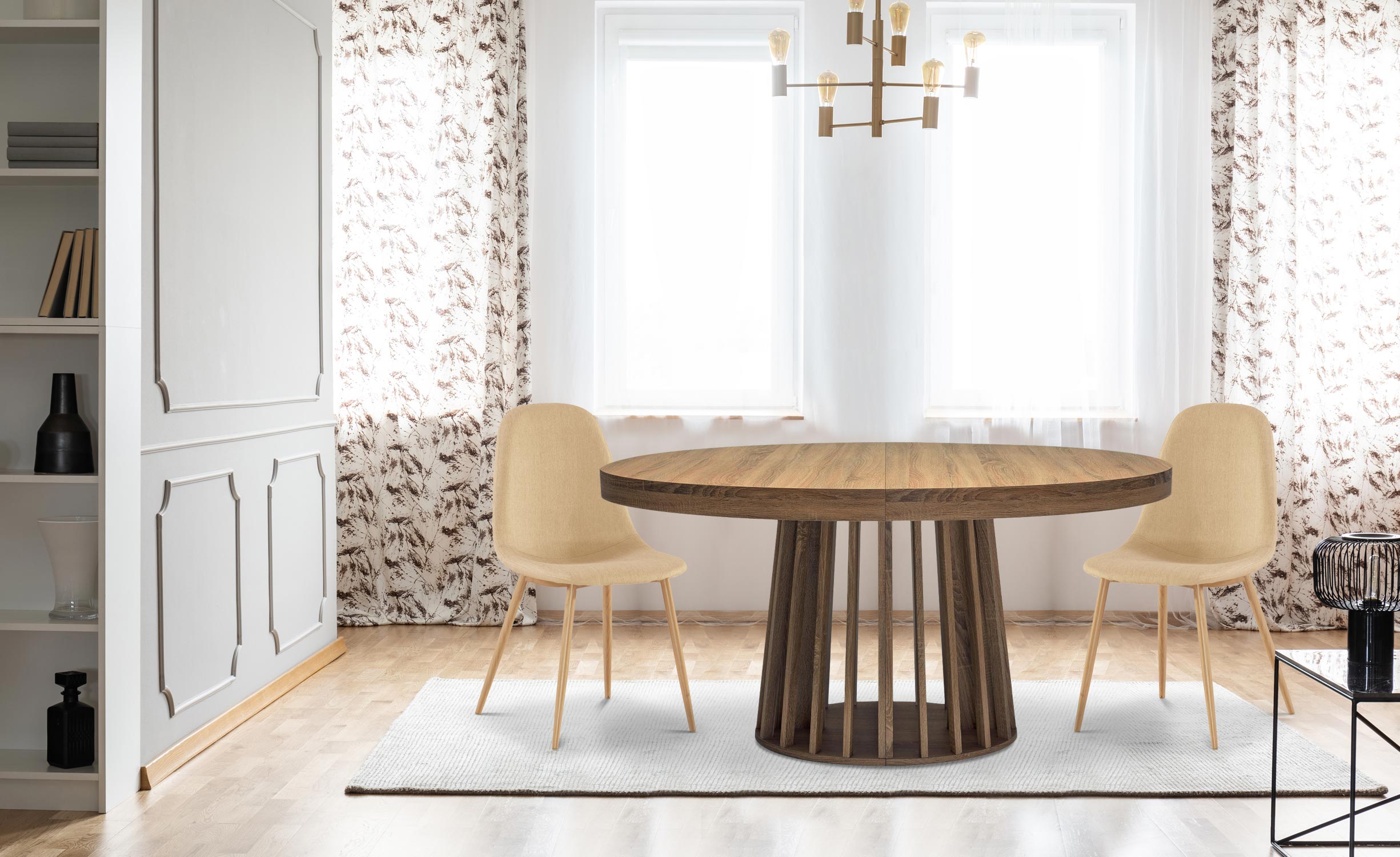 Table ovale extensible Eliza Bois noisette