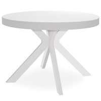 Table ronde extensible avec pied central blanc
