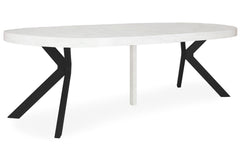 Table ronde extensible noire effet marbre