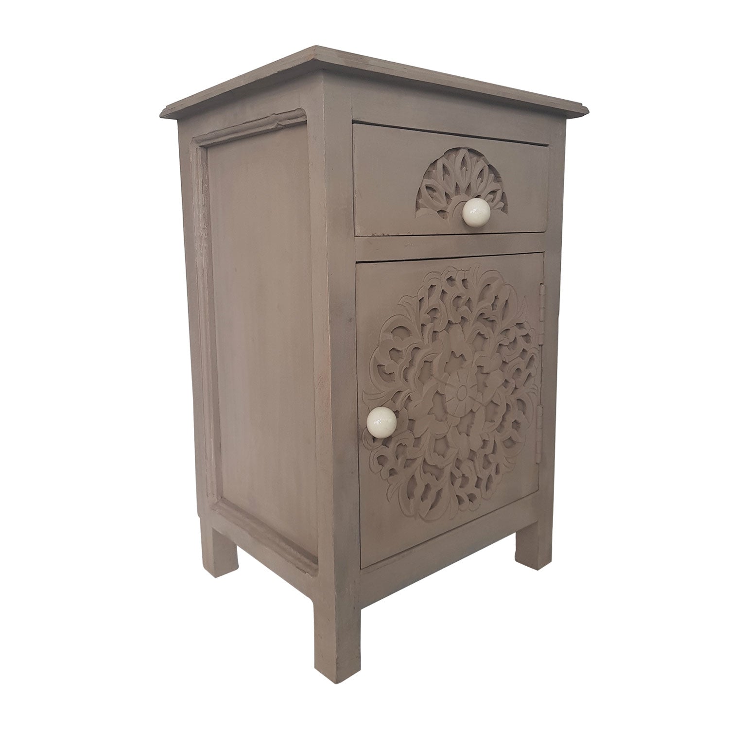 Table de chevet 1 tiroir et 1 porte battante Tasha Marron