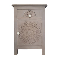 Table de chevet Arije avec tiroir et porte battante marron