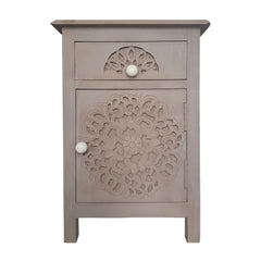 Table de chevet Arije avec tiroir et porte battante marron