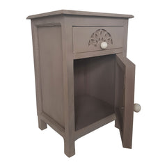 Table de chevet Arije avec tiroir et porte battante marron