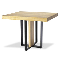 Table extensible Teresa chêne clair avec pieds en métal noir