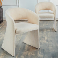 Lot de 4 chaises Ciges Tissu bouclette crème
