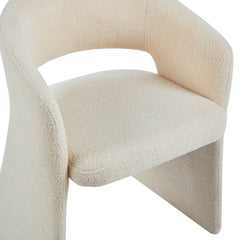 Lot de 4 chaises Ciges Tissu bouclette crème