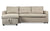 Canapé d'angle convertible Arida en tissu beige
