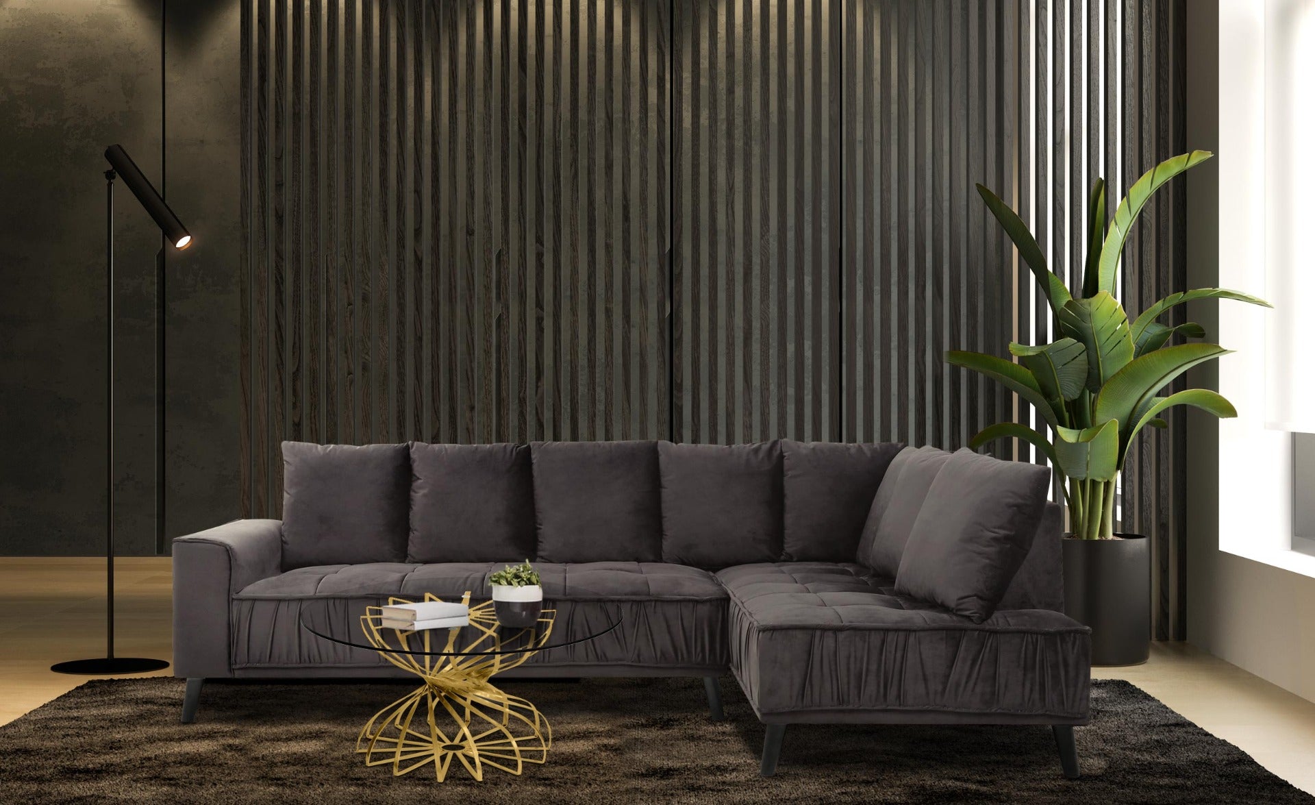 Table Basse ronde Tornado Or et Verre transparent