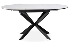 Table extensible Tyrese 160cm pieds en étoile et plateau effet marbre Blanc