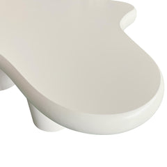 Table basse forme courbes naturelles Valdo 69x100cm Crème