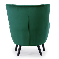 Fauteuil scandinave Vidal en Velours Vert de dos