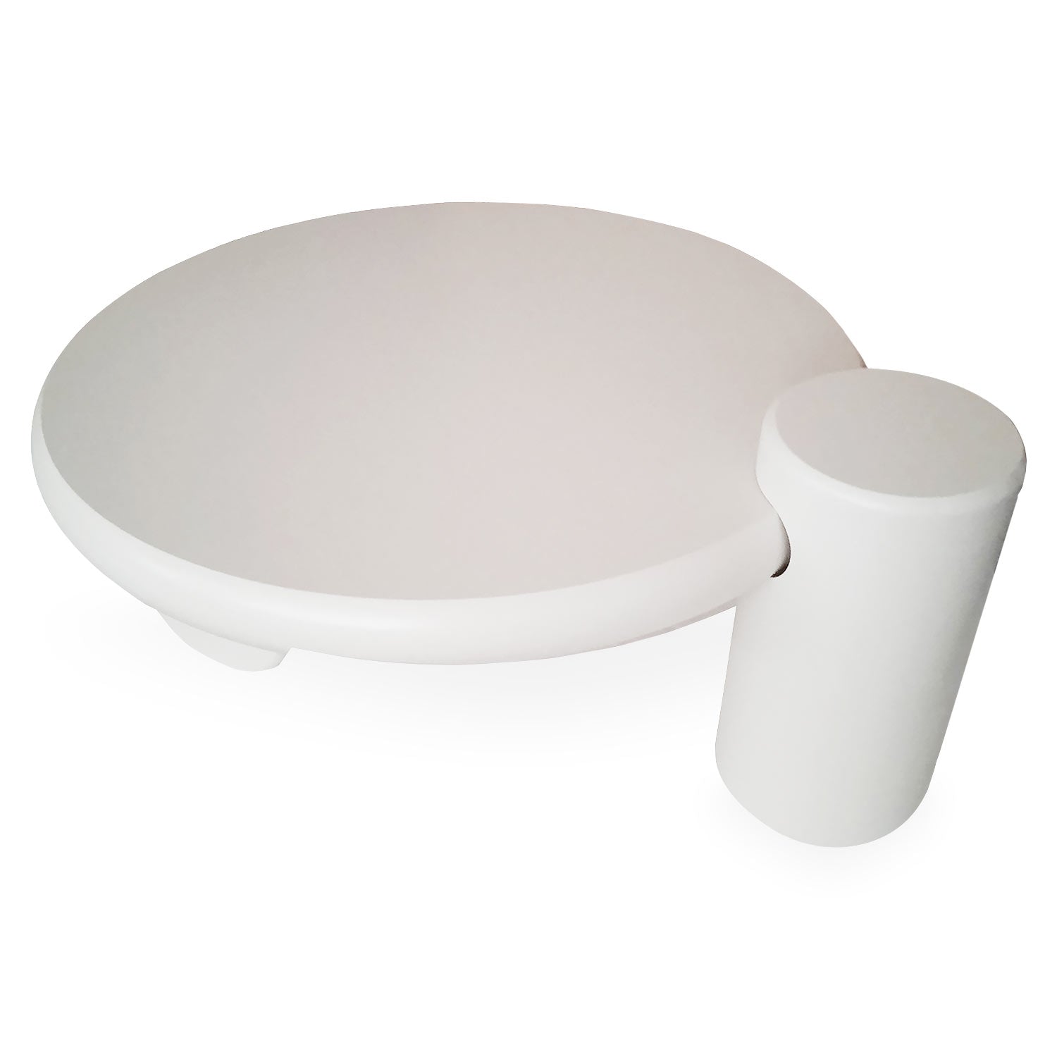 Table basse ronde asymétrique 100cm Yang Crème