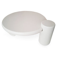 Table basse ronde asymétrique 100cm Yang Crème