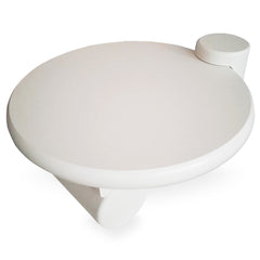 Table basse ronde asymétrique 100cm Yang Crème