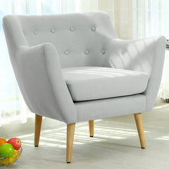 Fauteuil scandinave Molly Tissu Gris