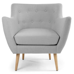 Fauteuil scandinave Molly Tissu Gris