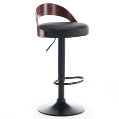 Lot de 2 chaises de bar Yoggi Bois foncé et Simili Noir