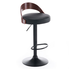 Lot de 2 chaises de bar Yoggi Bois foncé et Simili Noir