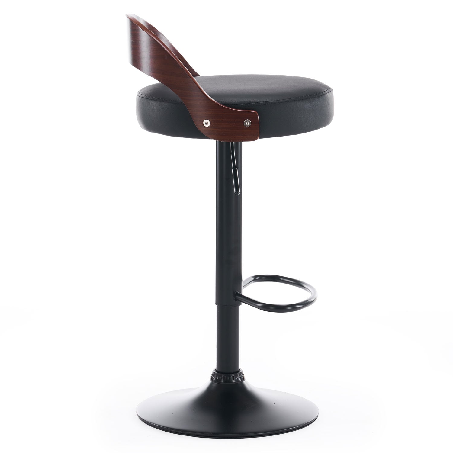 Lot de 2 chaises de bar Yoggi Bois foncé et Simili Noir
